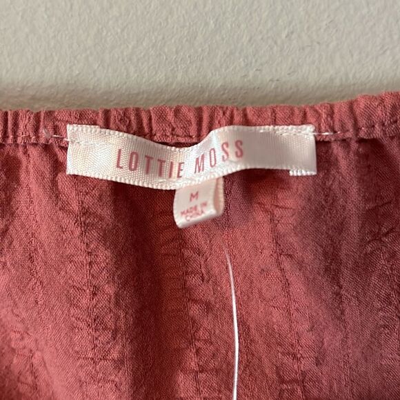 New! Lottie Moss Pacsun Textured Wrap Crop Top Size Medium Mauve NWT - Picture 5 of 11